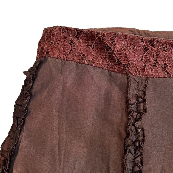 JANE & John A-Line Midi Skirt Lace Ruffle Details Shimmery Copper Style … - Picture 4 of 17